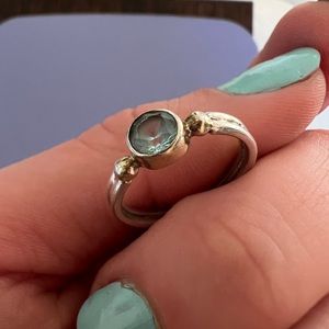 Sterling Silver Ring w/ Blue Topaz Stone